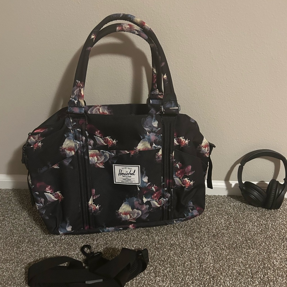 Herschel Supply Company Black Floral Travel Bag